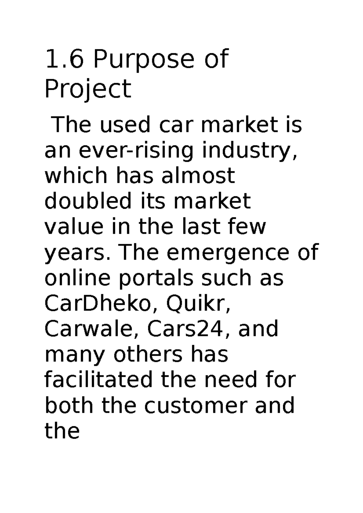 ML report final - 1 Purpose of Project The used car market is an ever 