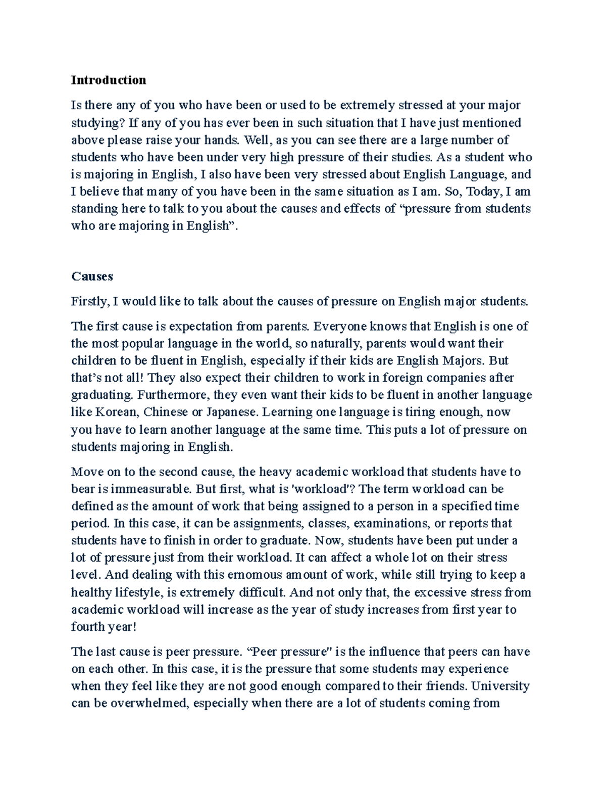 Public Speaking - Group 5 - Script - Introduction Is there any of you ...