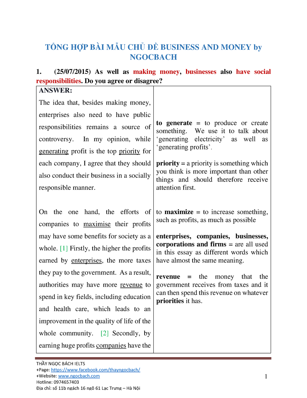 ielts essay on business and money