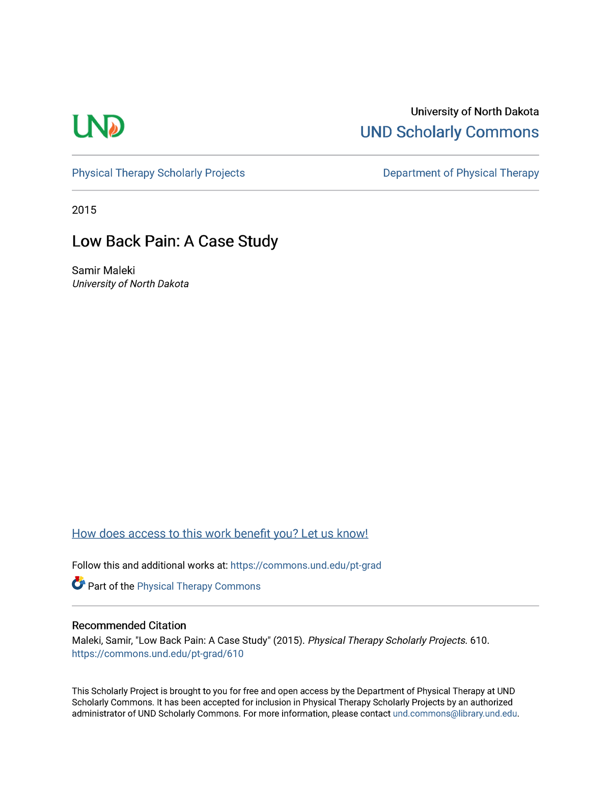 case study for low back pain