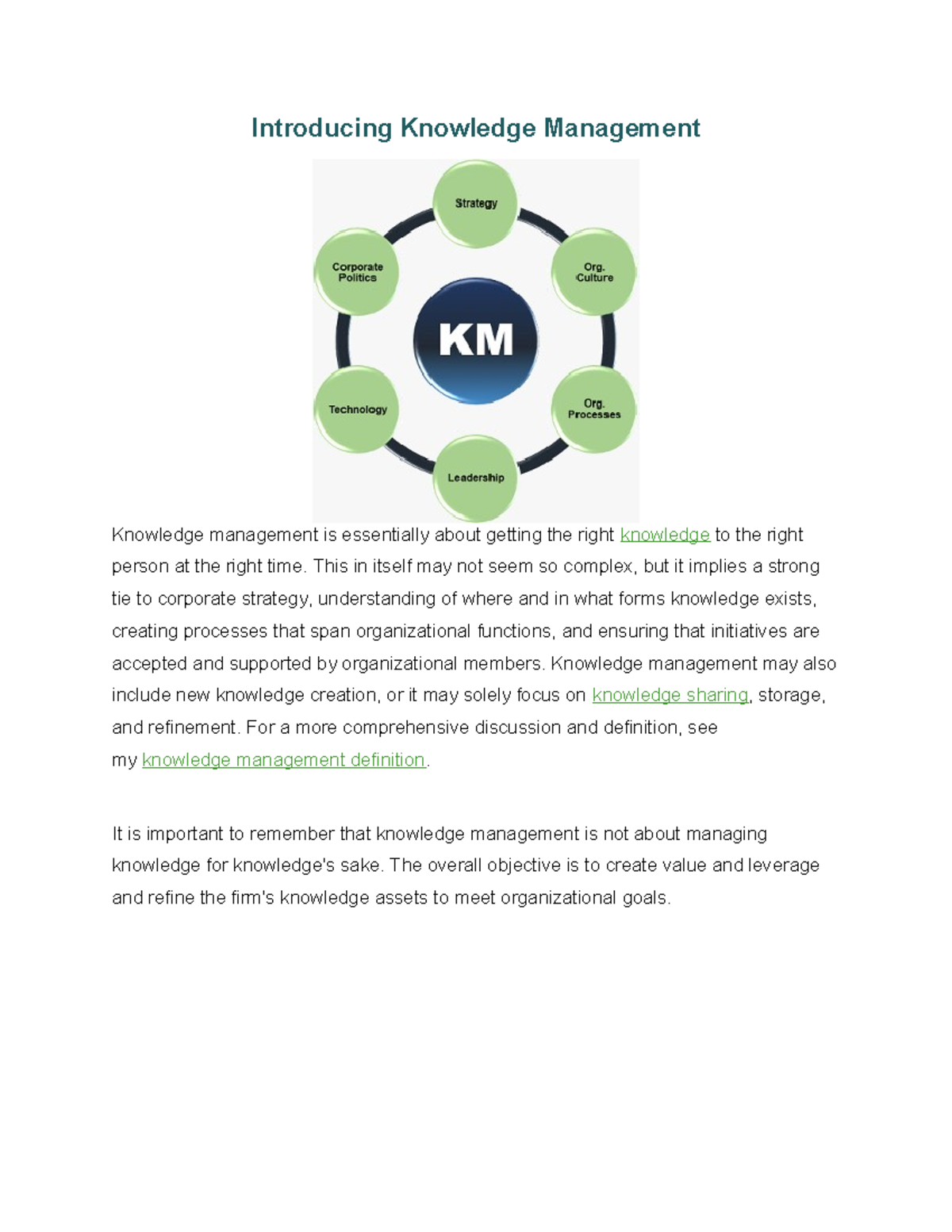 Introducing Knowledge Management - Introducing Knowledge Management ...