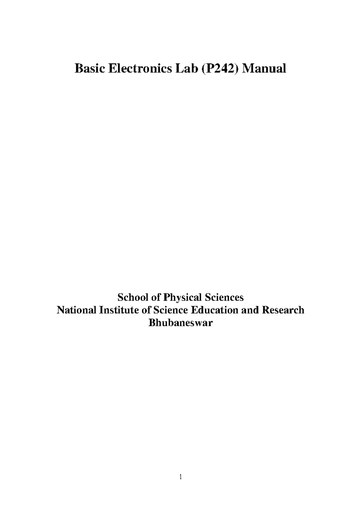 P242 basic electronics lab manual 2016 - Basic Electronics Lab (P242 ...