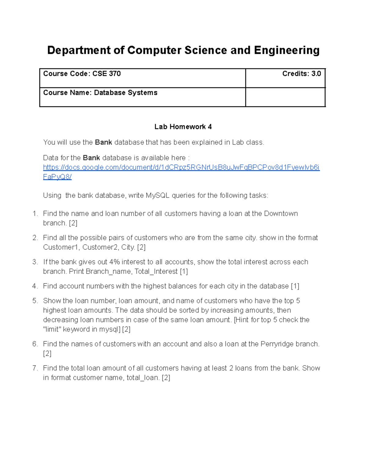 Cse370 Lab Home Work 04 [spring 23] Department Of Computer Science