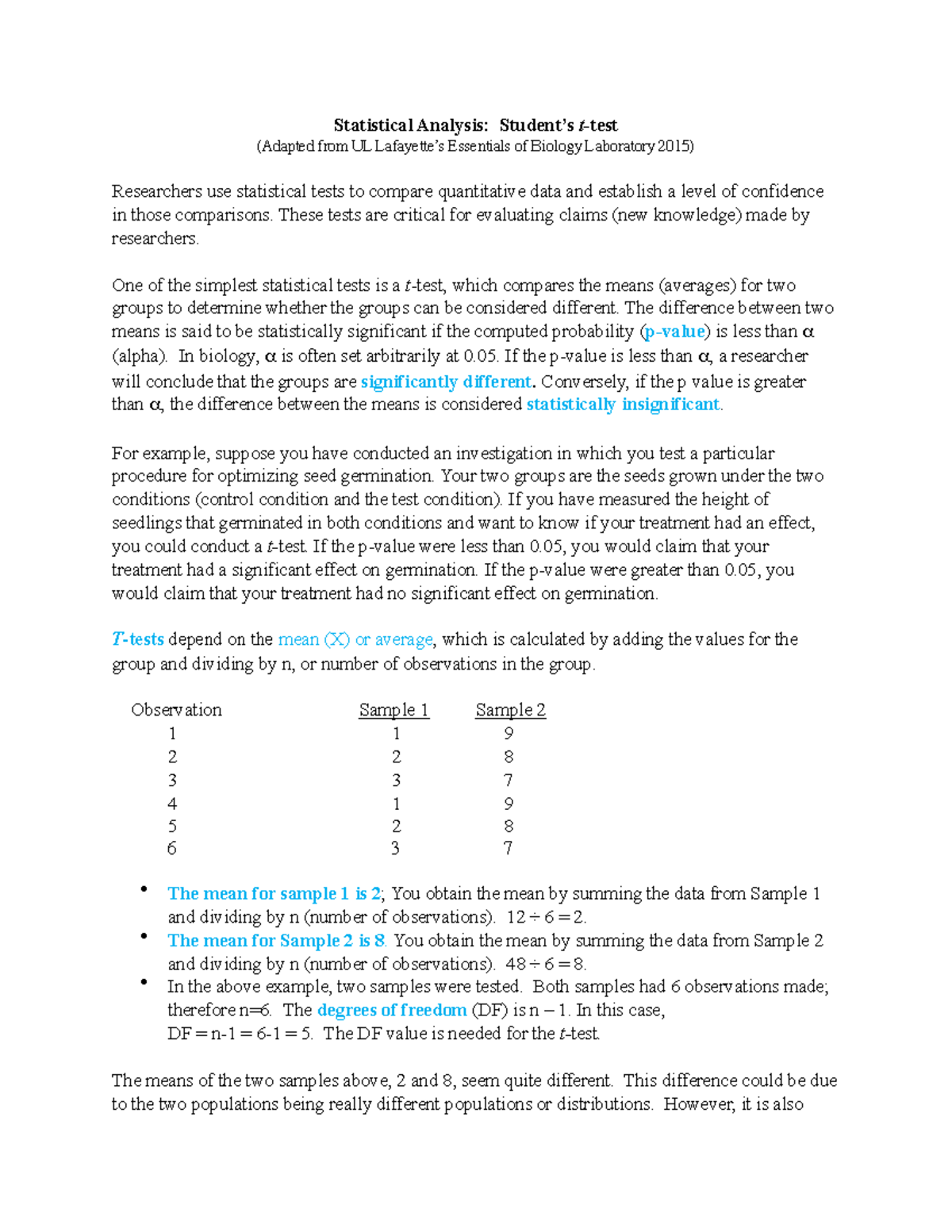 2. Editedstat Analysis (Sept 2, 21) - Statistical Analysis: Student’s t ...