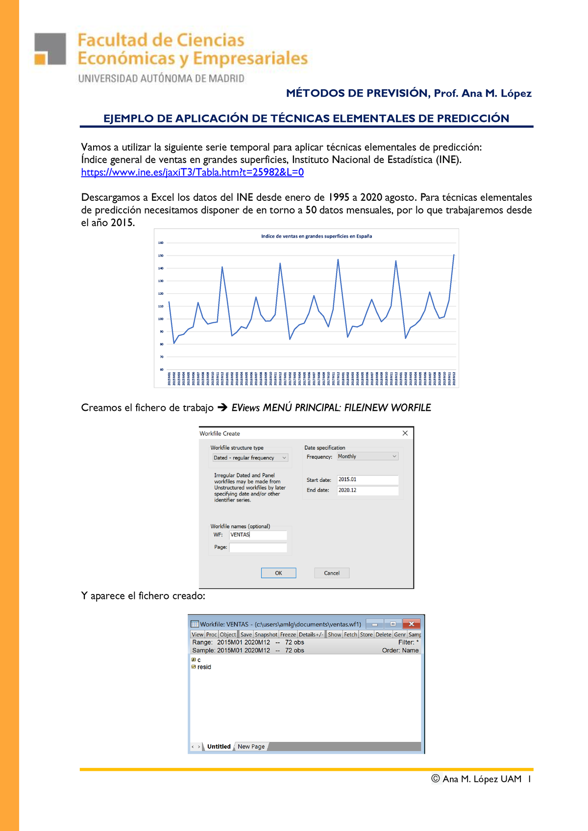 Aplicación Practica Tecnicas De Prediccion Serie Ventas - M.. DE ...