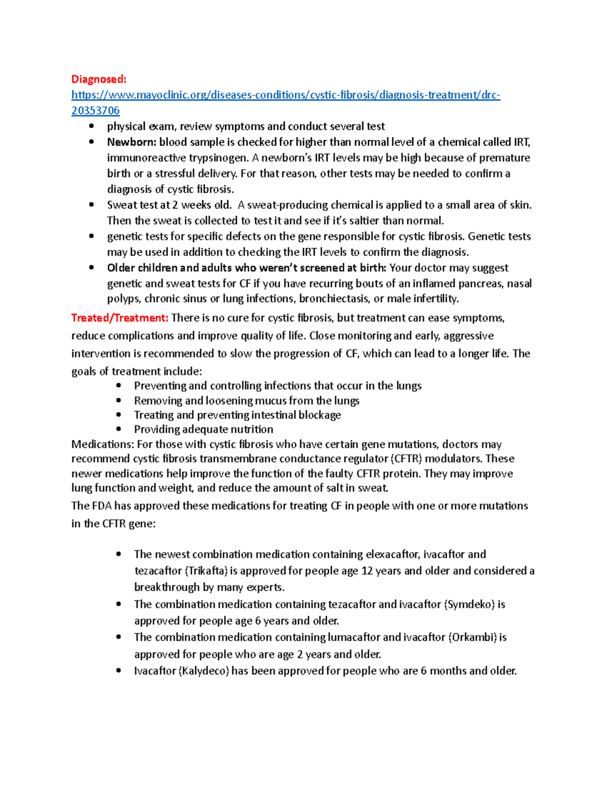 cystic fibrosis research paper topics