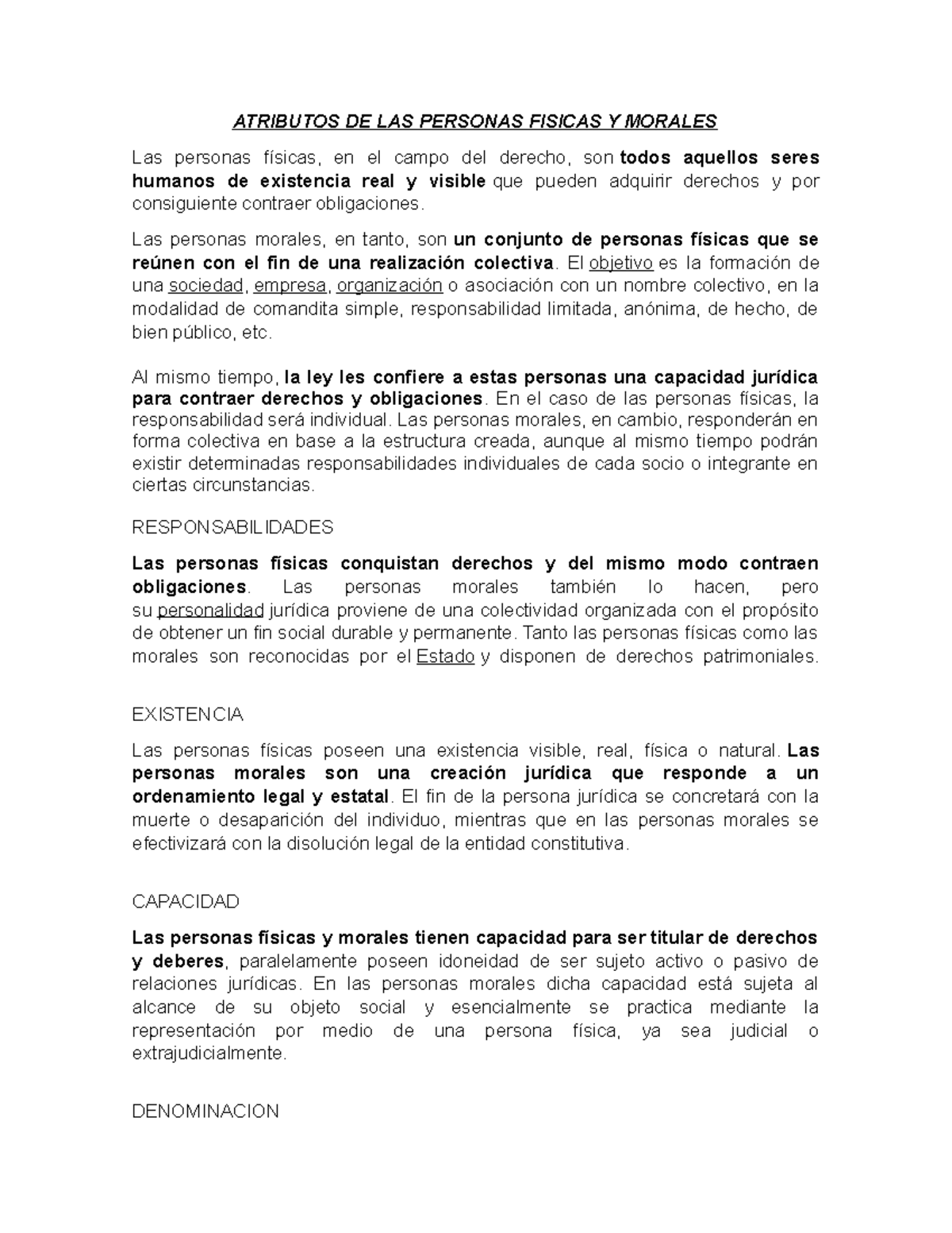 Atributos DE LAS Personas Fisicas Y Morales - ATRIBUTOS DE LAS PERSONAS ...