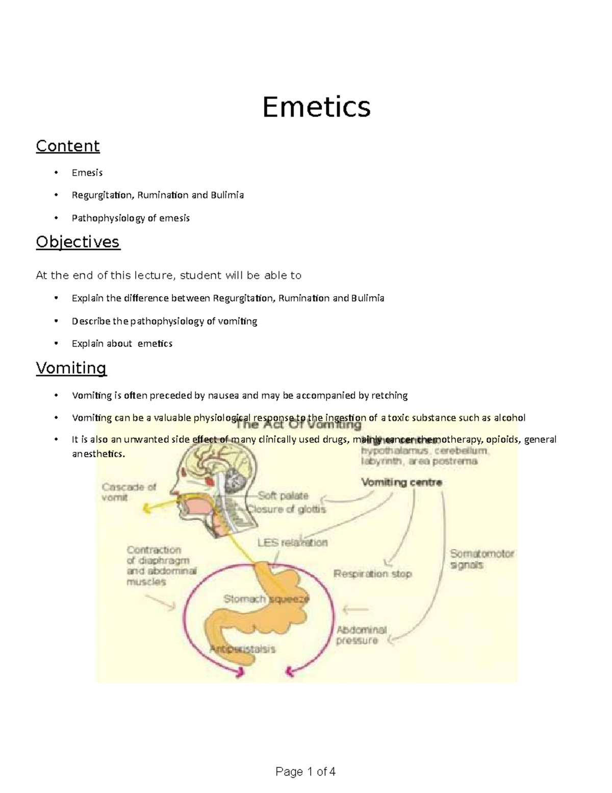 Chapter 27 emetics Emetics Content Emesis Regurgitation, Rumination