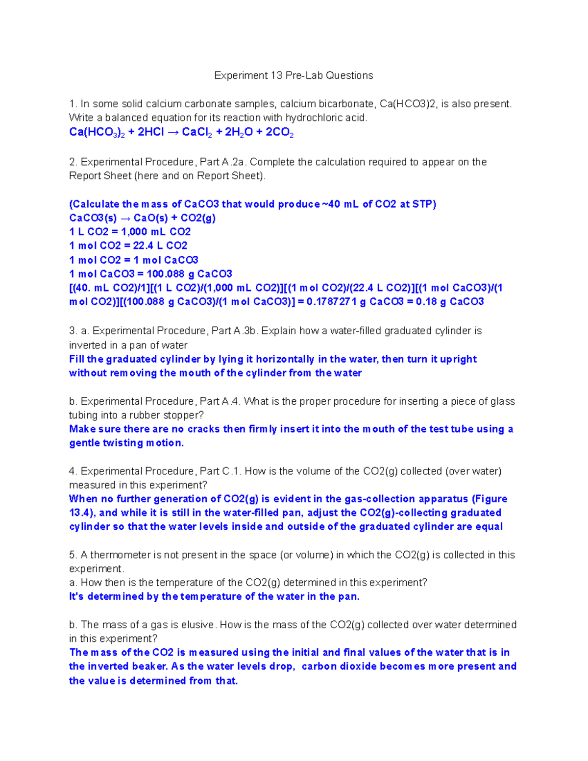 Experiment 13 PreLab Questions Experiment 13 PreLab Questions In
