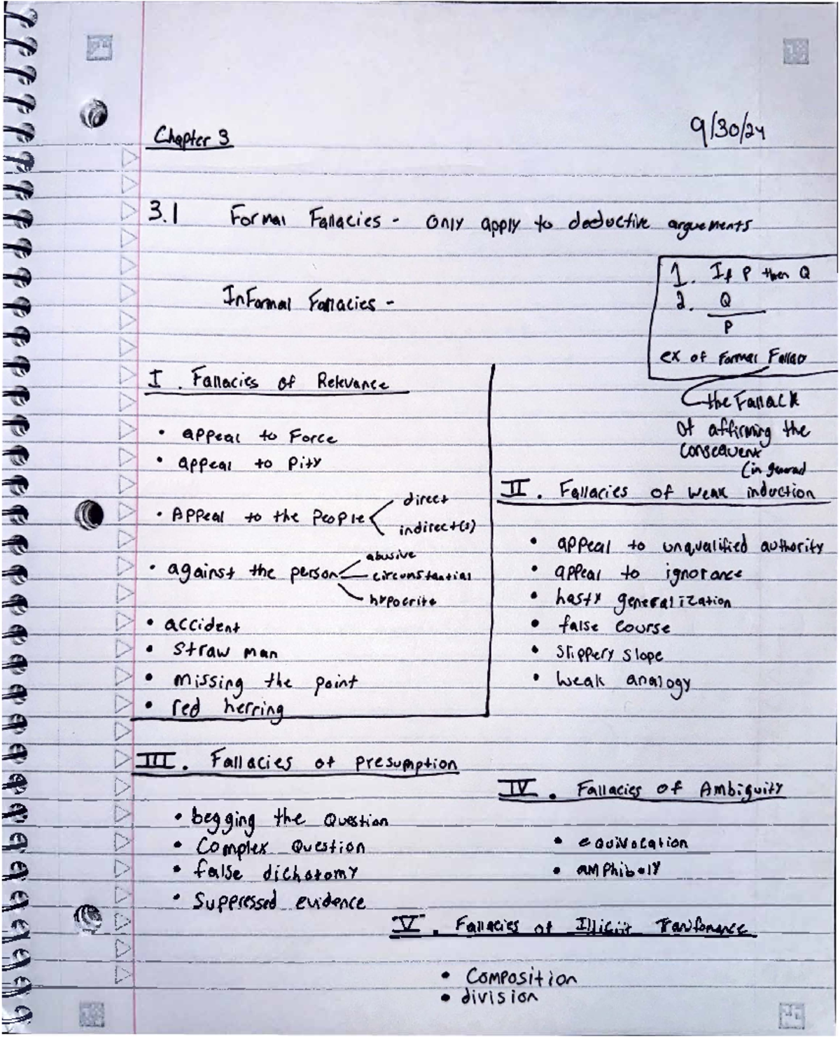 Chapter 3.1 Notes - a concise intro to logic - 1 Chapter 3 3 Formal ...
