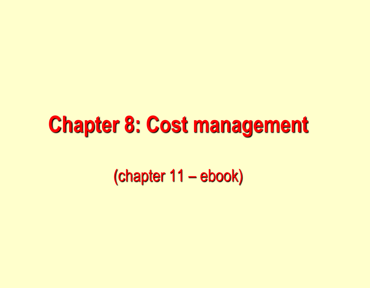 literature review of cost management