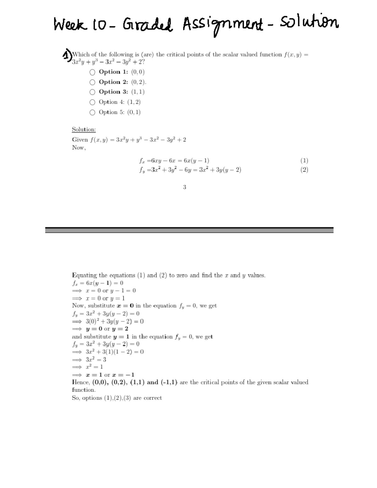 Mathematics 2 Week 10 Graded Assignment - Course History - Studocu