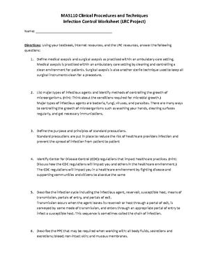 MAS110 Week+5 Pediatric+Worksheet copy - MAS110 Clinical Procedures and ...