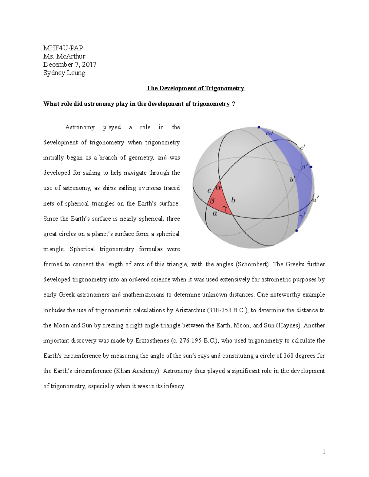 The Development of Trigonometry - POLS 1000D - Yorku - Studocu