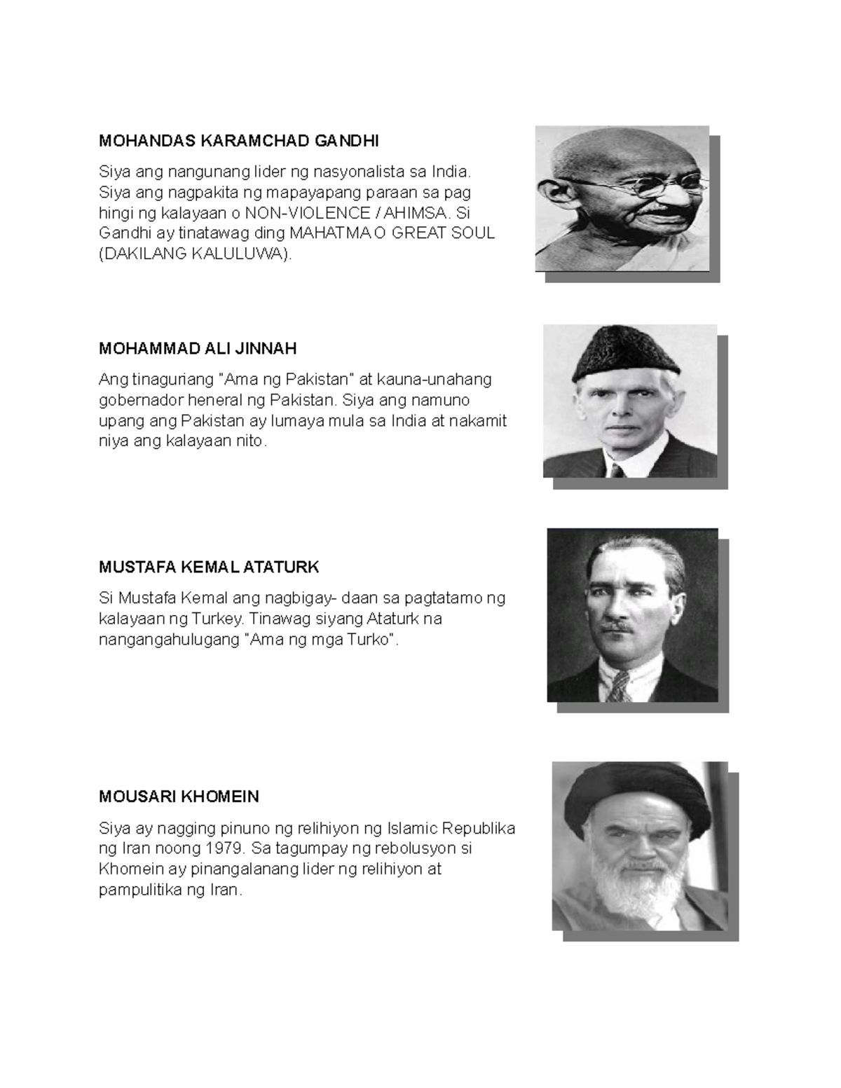 Group Activity - MOHANDAS KARAMCHAD GANDHI Siya ang nangunang lider ng ...