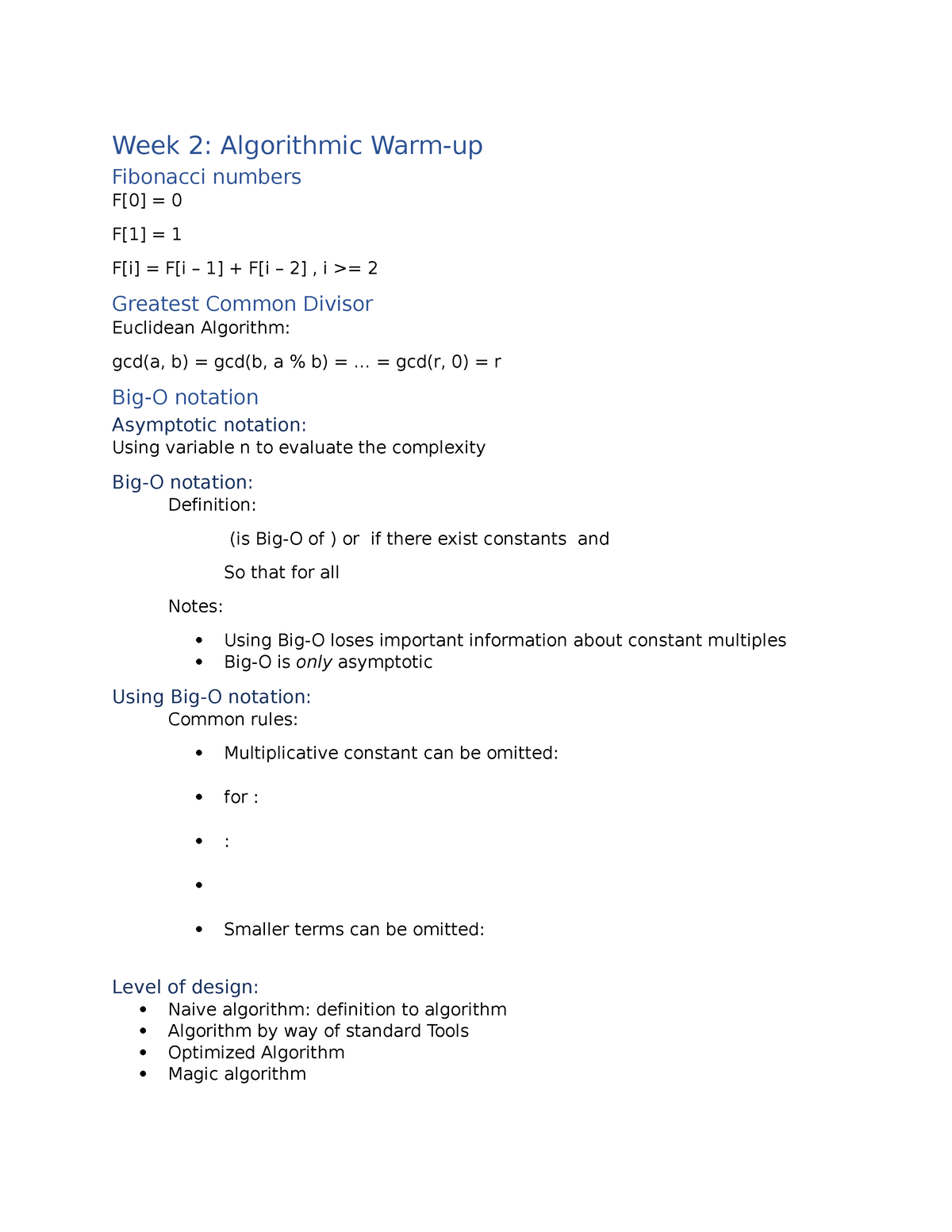 Algorithmic toolbox - Week 2: Algorithmic Warm-up Fibonacci numbers F[0 ...