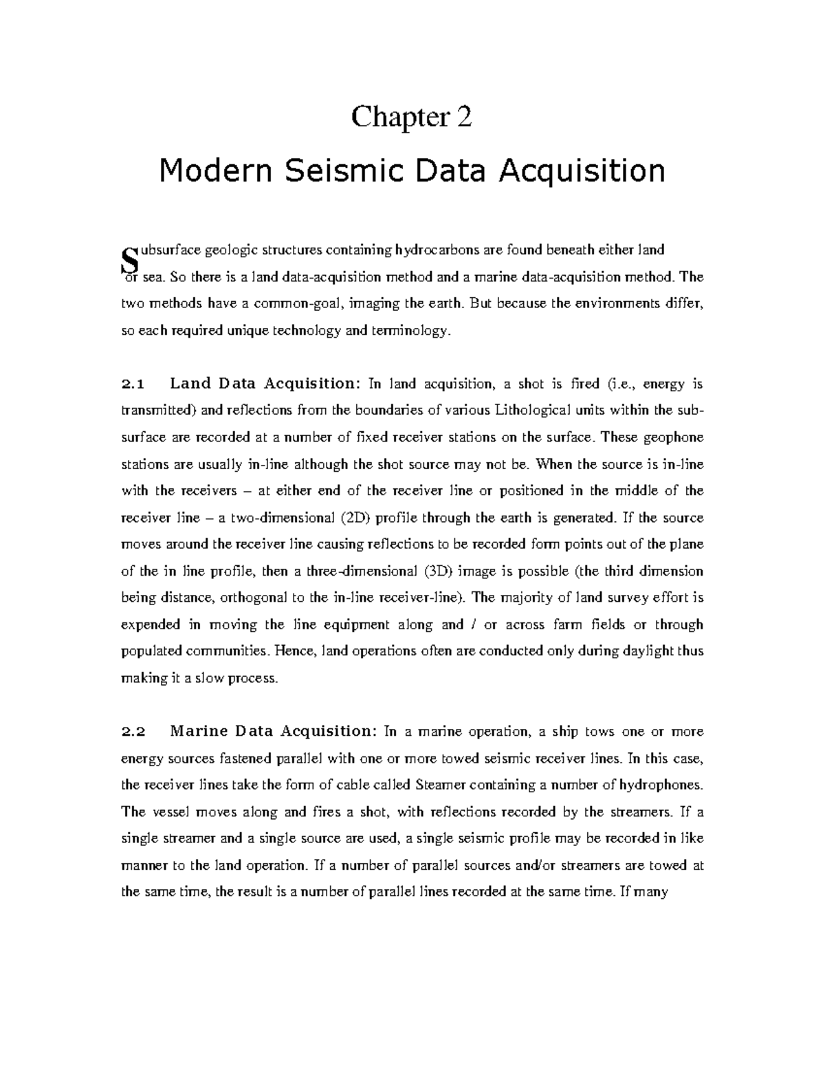 Seismic basics - Notes - S Chapter 2 Modern Seismic Data Acquisition ...