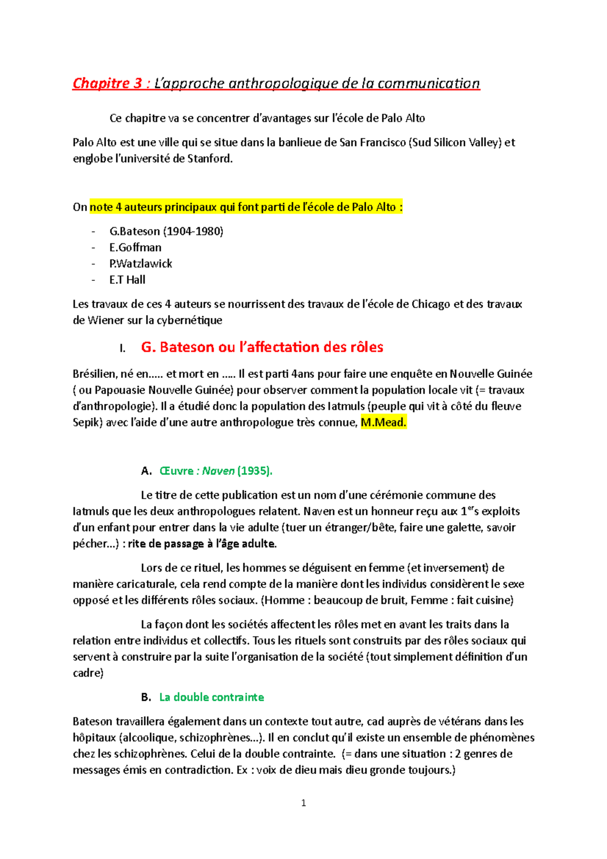 Chapitre 3 les approches anthropologiques - Chapitre 3 : L’approche ...
