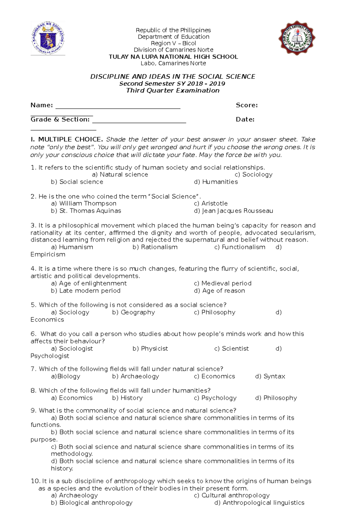 DISS-TQ - Diss - Republic of the Philippines Department of Education ...