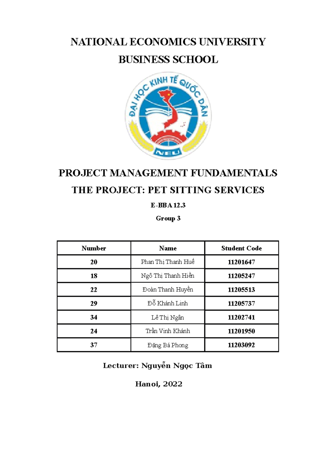 [PMF] Group 3 - Final report - NATIONAL ECONOMICS UNIVERSITY BUSINESS ...