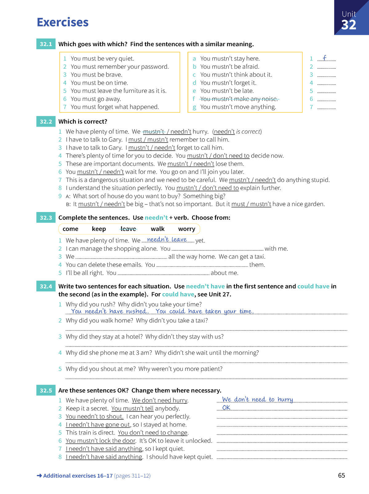 Grammar II Booklet Final-2 - Exercises 32 Additional exercises 16–17 ...