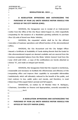 ATP OSCA - Legislative Docs - AGENDUM NO. _____ 15 TH SP August 11 ...