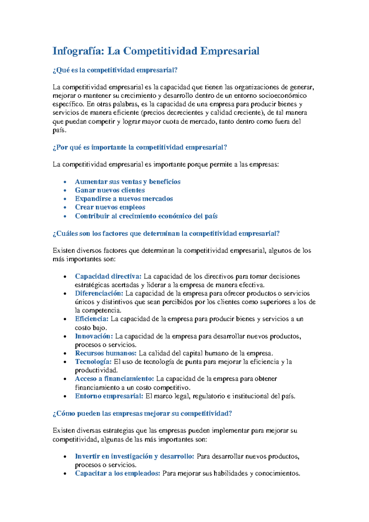 Infografía del tema de la competitividad - Infografía: La ...