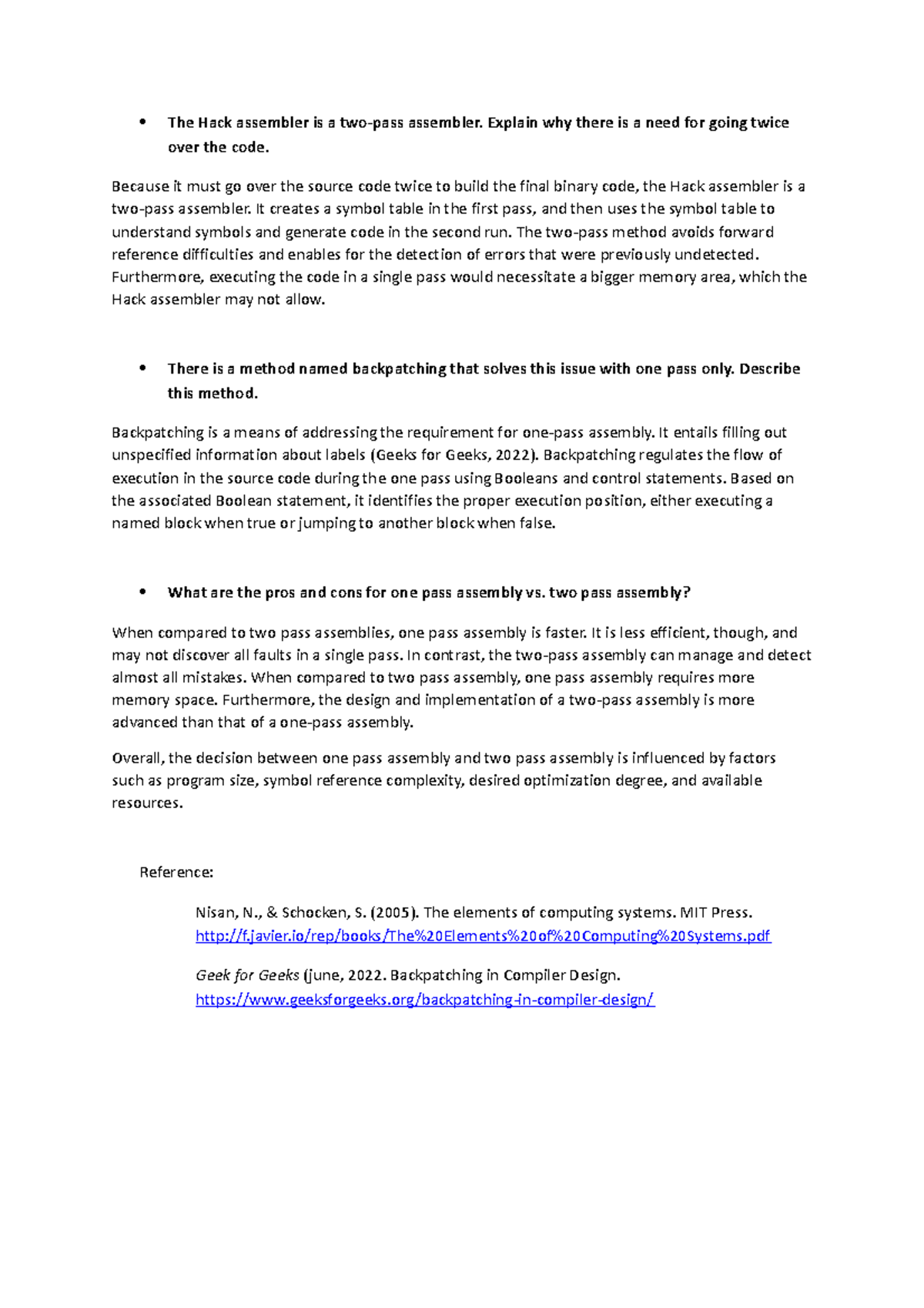 Discussion 7 - Contains detailed information. - The Hack assembler is a ...