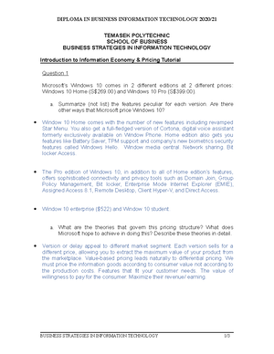 BSIT (Tutorial Week 1-5) tutorial answer