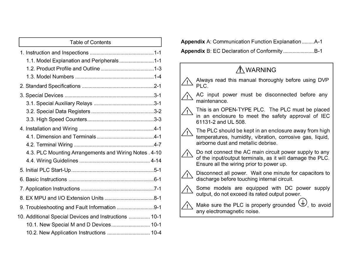 User Manual Ex-es-ss - Table Of Contents 1. Instruction And Inspections ...