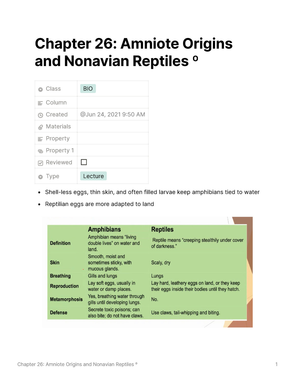 Chapter 26 Amniote Origins And Nonavian Reptiles - BIO 1303 - ASU - Studocu