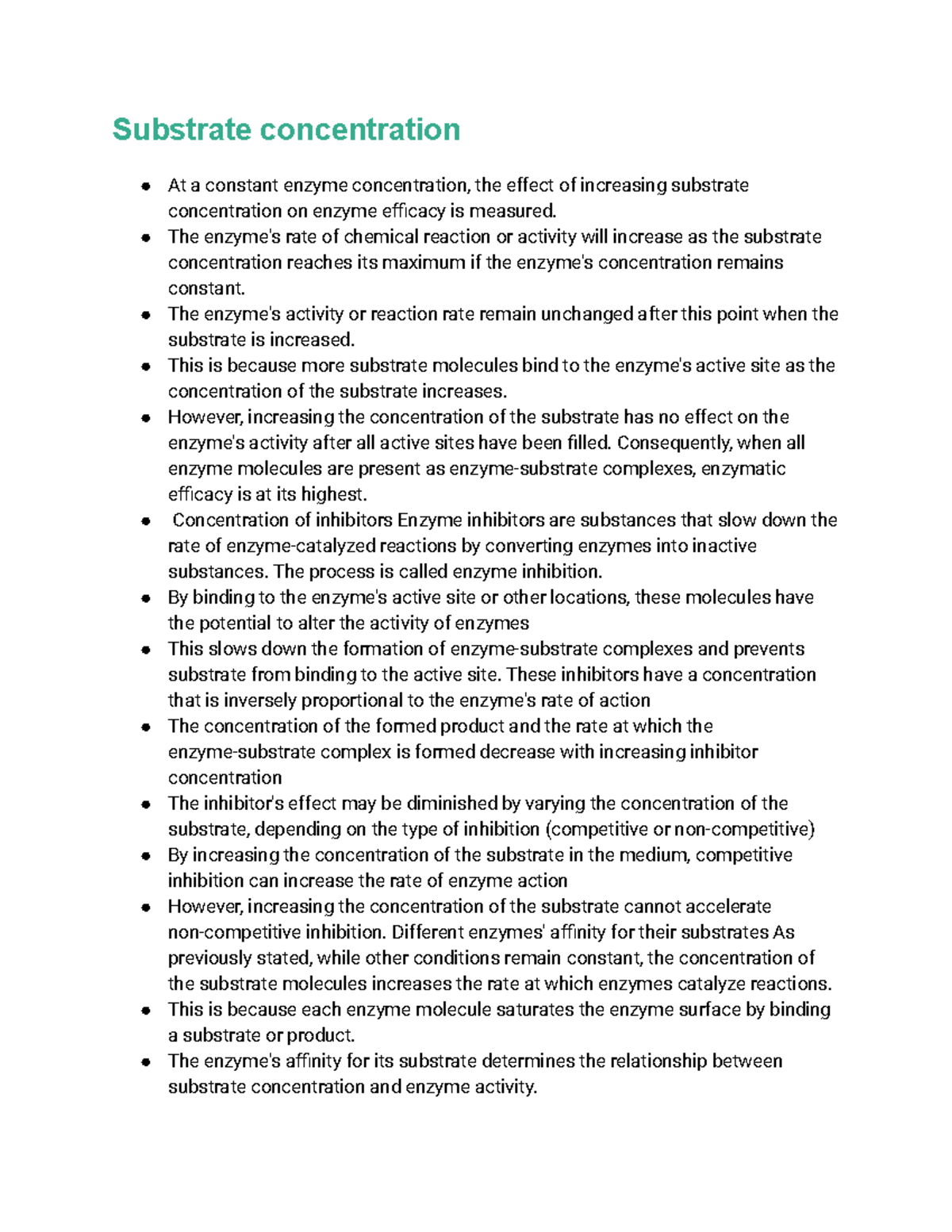 substrate-concentration-the-enzyme-s-rate-of-chemical-reaction-or