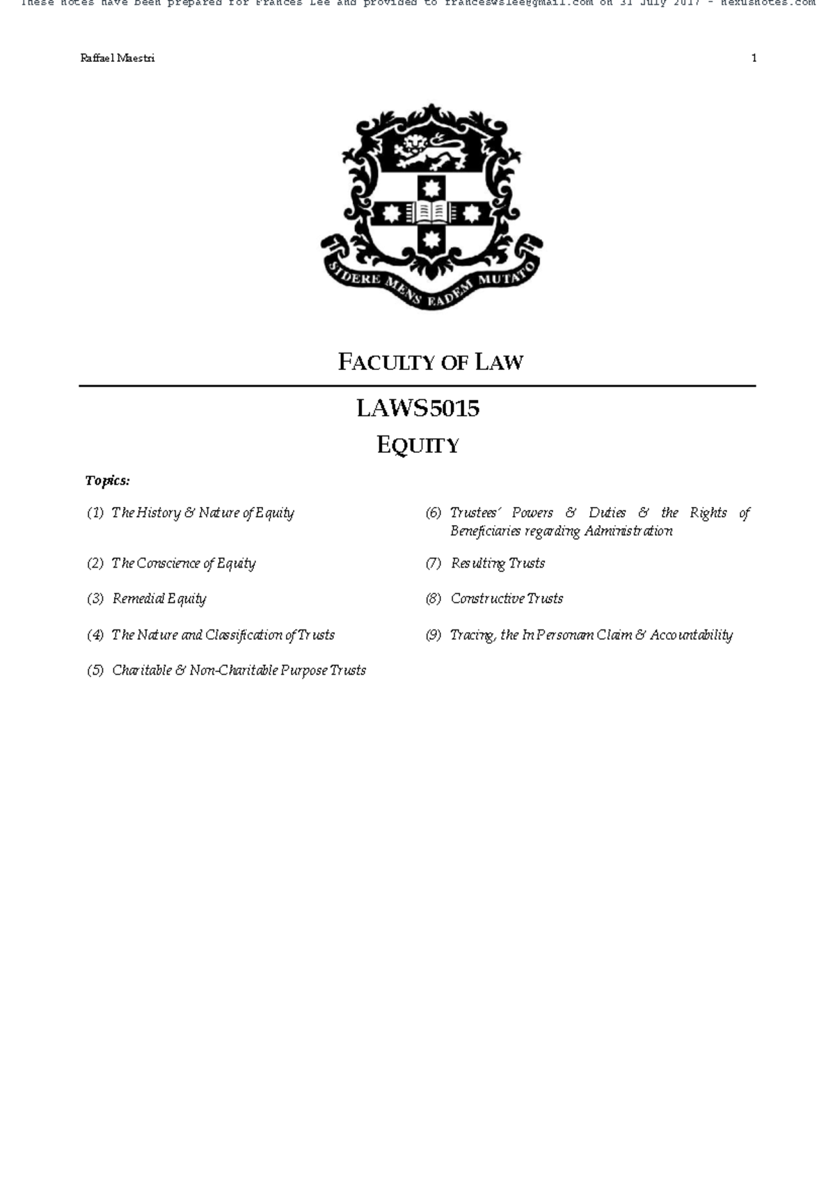 Equity Nots immaculately formatted Specifically FOR EXAM 26 EXAM Tested ...