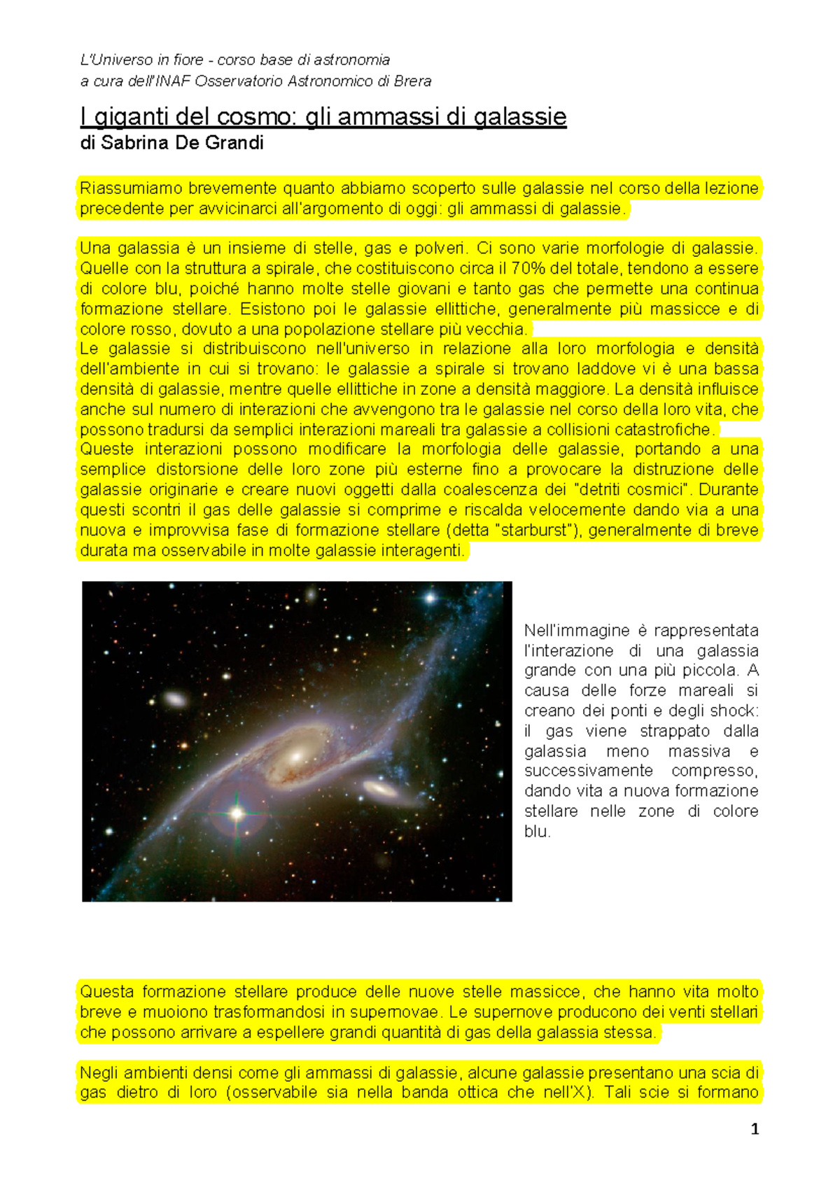 Ammassi galassie - fffffff - L'Universo in fiore - corso base di ...