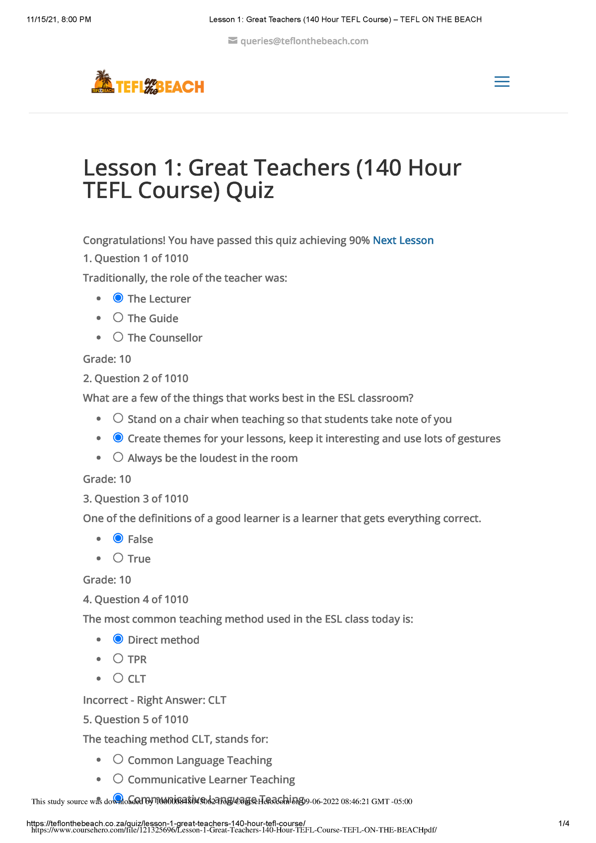 lesson-1-great-teachers-140-hour-tefl-course-tefl-on-the-beach-studocu