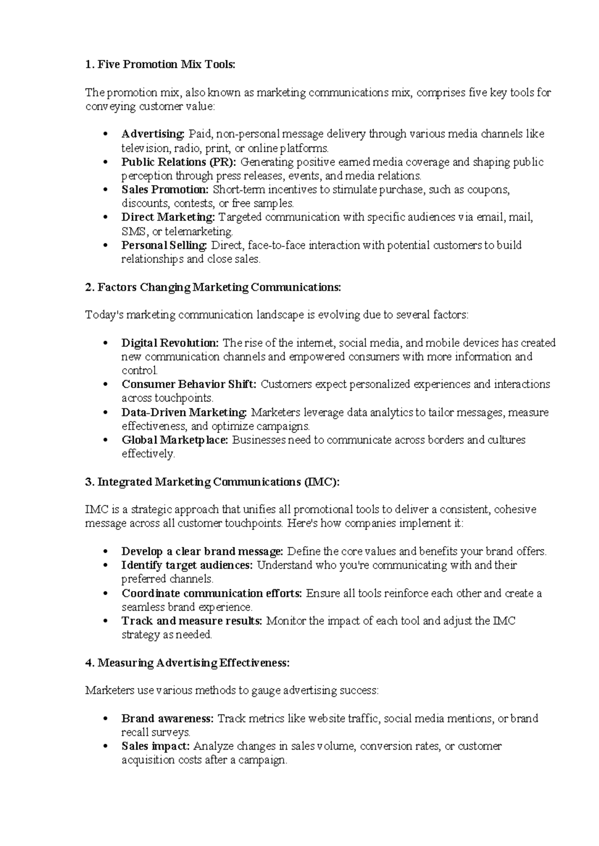 ADS - it is about macro economic - 1. Five Promotion Mix Tools: The ...
