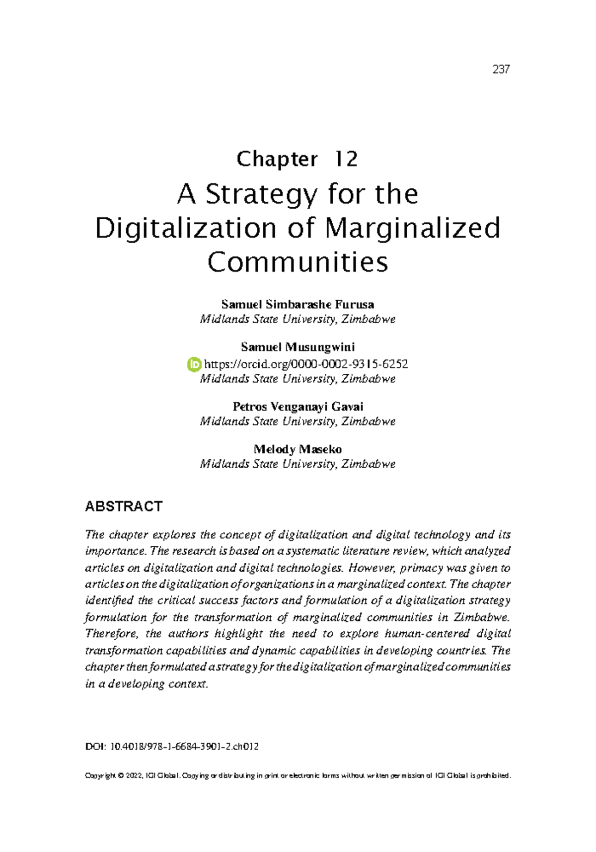 A Strategy for the Digitalization of Marginalized Communities ...