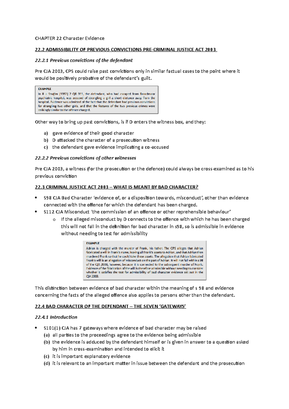 Bad Character - Chapter 22 Character Evidence 22 Admissibility Of 