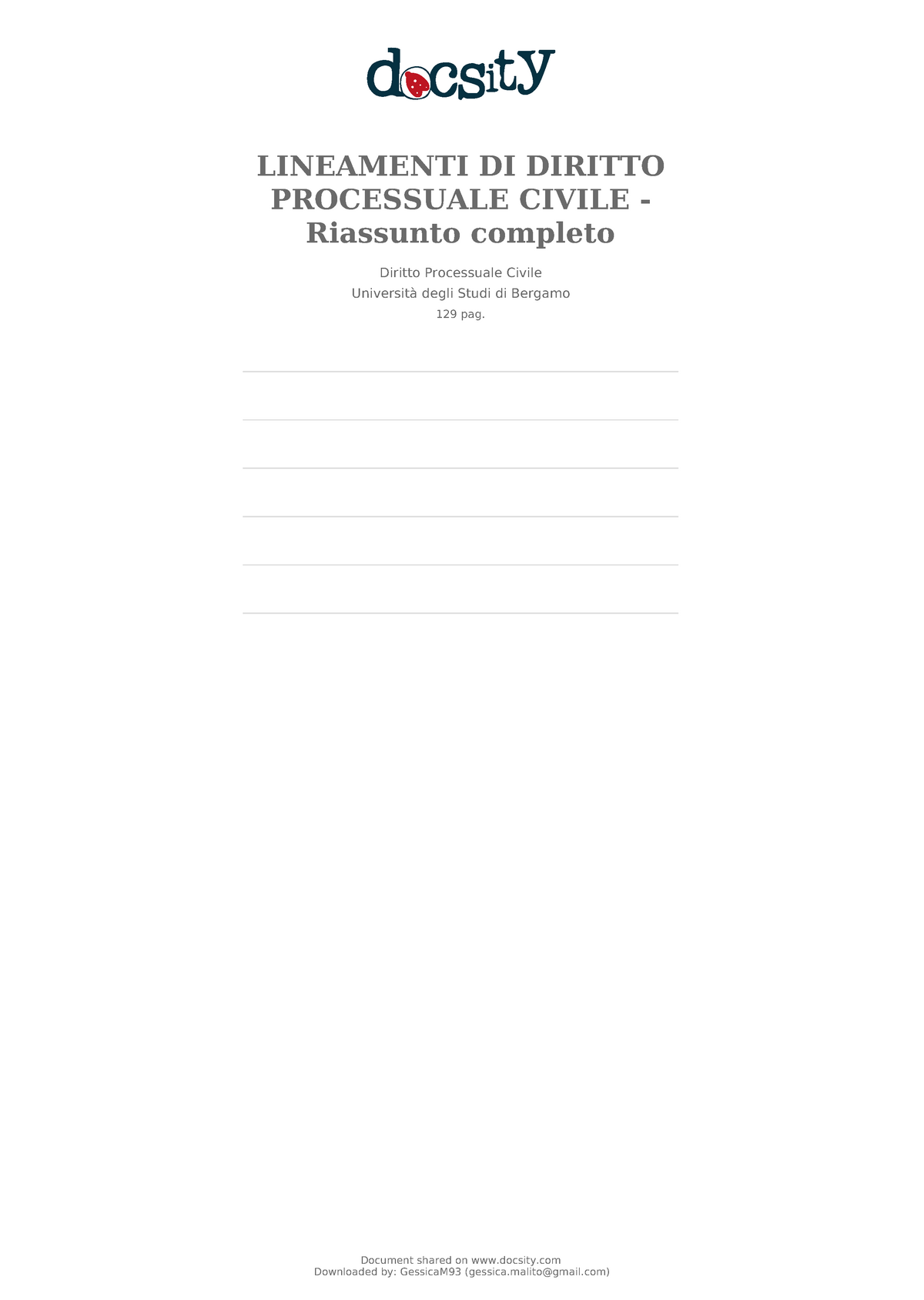 Lineamenti Di Diritto Processuale Civile Riassunto Completo ...