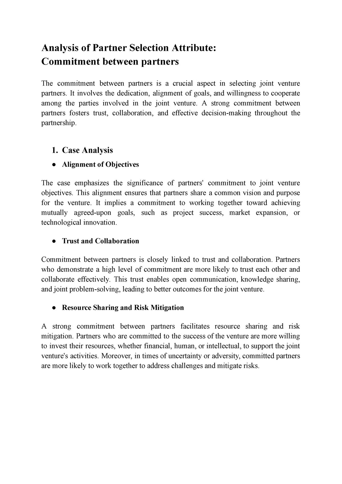 IJV Partner Selection Analysis in South Africa - Analysis of Partner ...