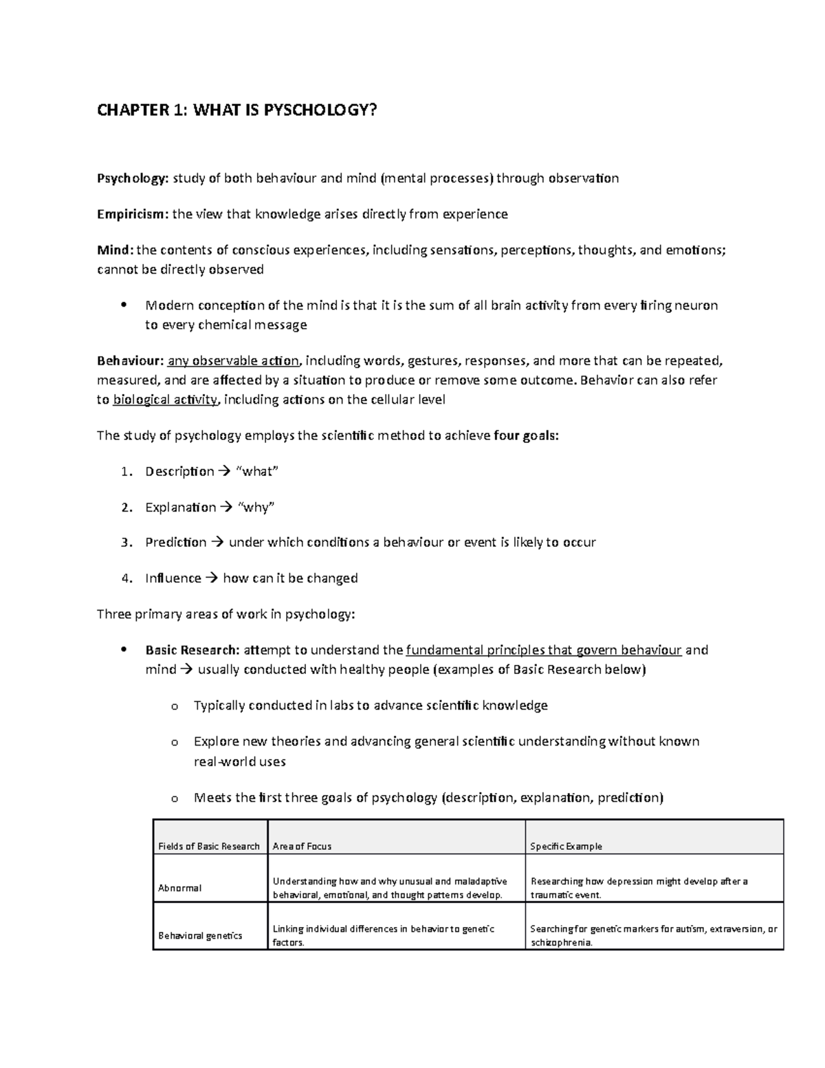 Chapter 1: What Is Psychology? - CHAPTER 1: WHAT IS PYSCHOLOGY ...