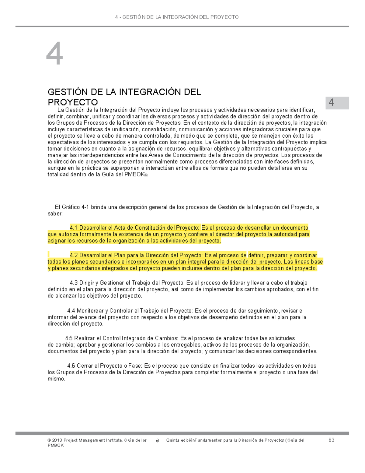 4 Gestion DE LA Integracion DEL Proyecto - 4 GESTIÓN DE LA INTEGRACIÓN ...