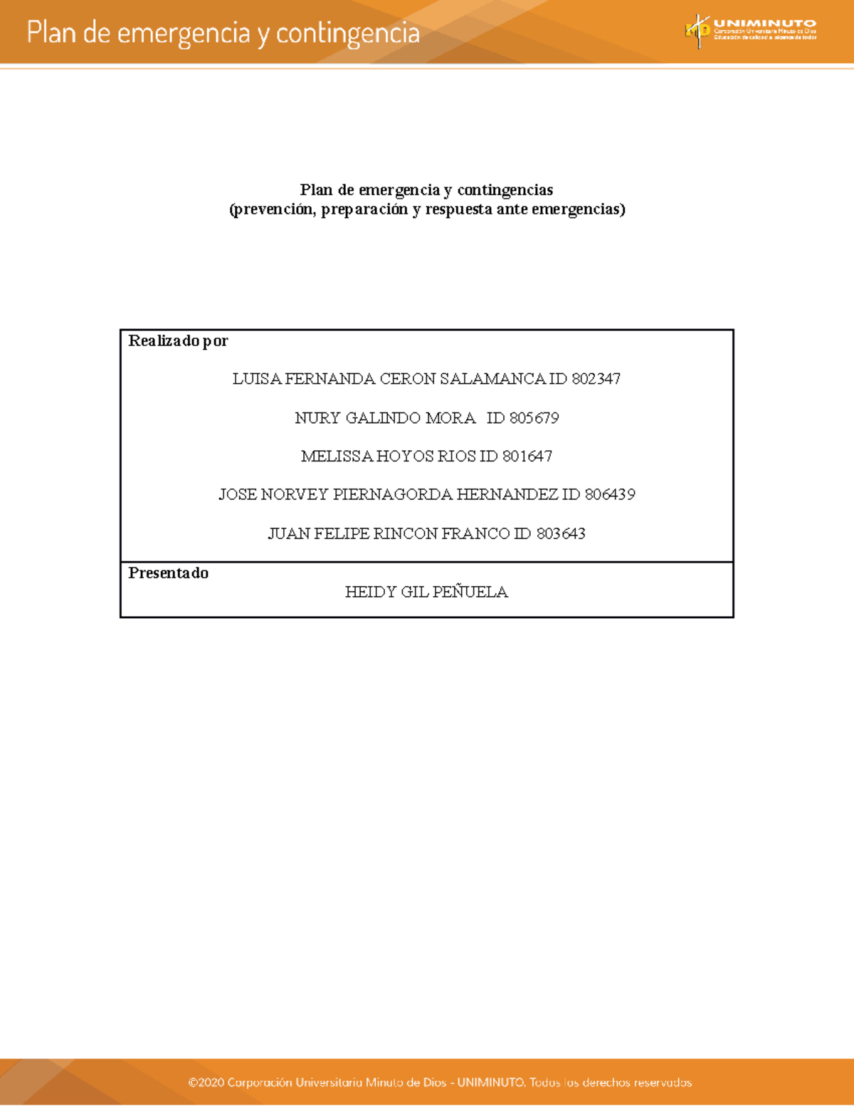 Plan de emergencia y contingencia fin - Plan de emergencia y ...