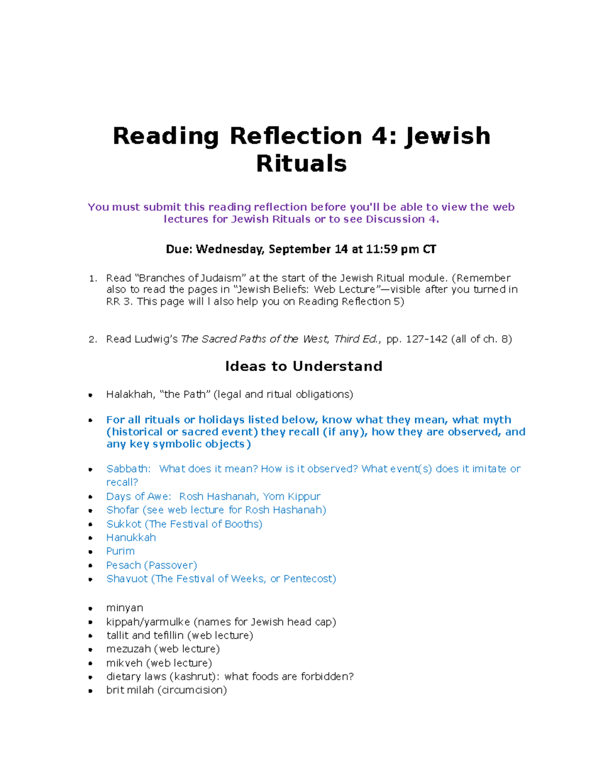 RR 4 Jewish Rituals (1) - Reading Reflection 4: Jewish Rituals You Must ...