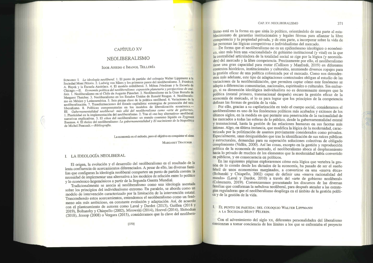 Neoliberalismo - ideologias y movimientos politicos contemporaneos