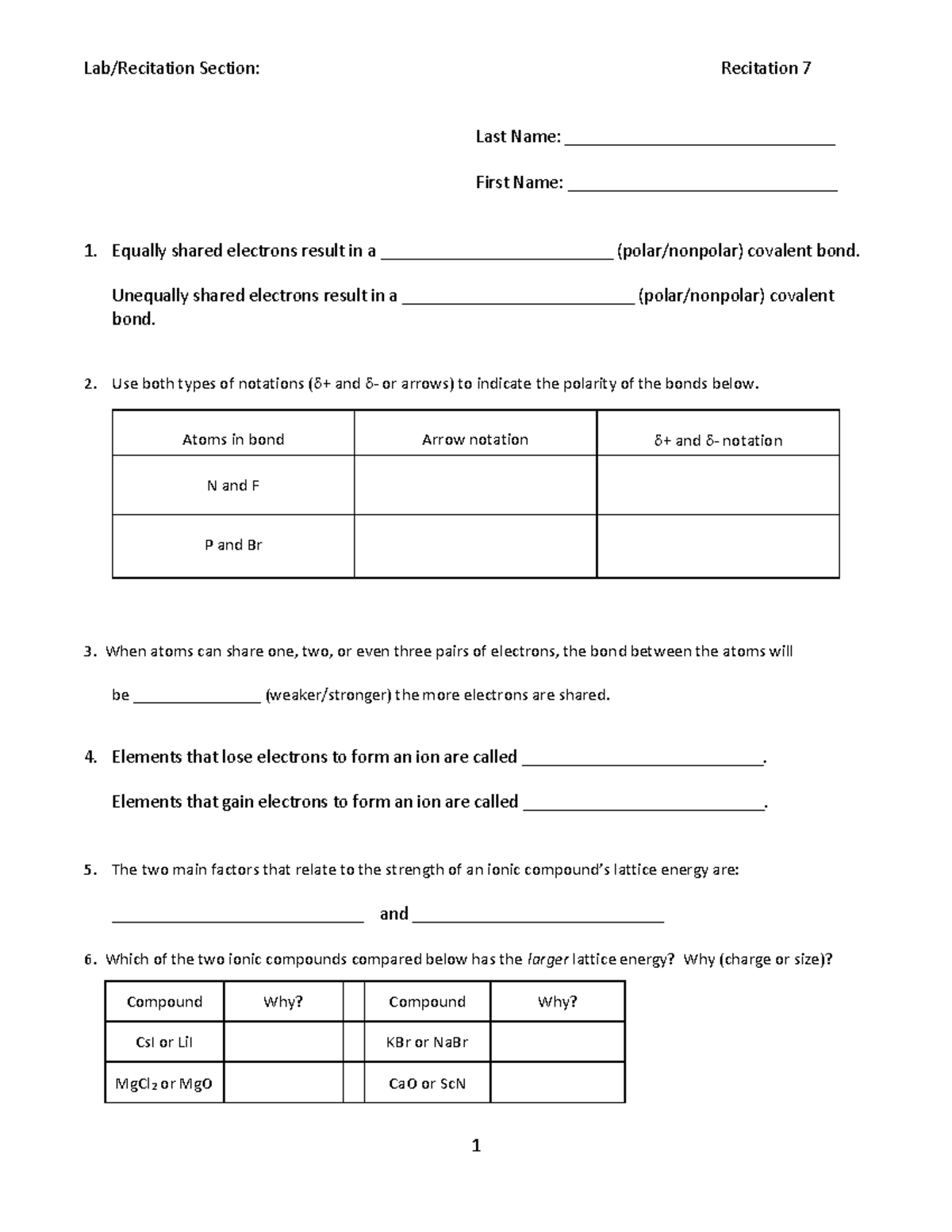 R-7 Worksheet-1 - Recitation Assignment - Lab Recitation Section 