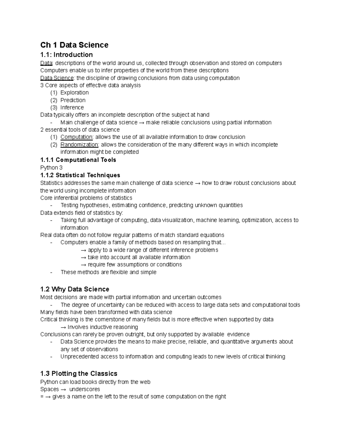 DSCI 101 Reading Notes Ch 1 - Ch 1 Data Science 1: Introduction Data ...