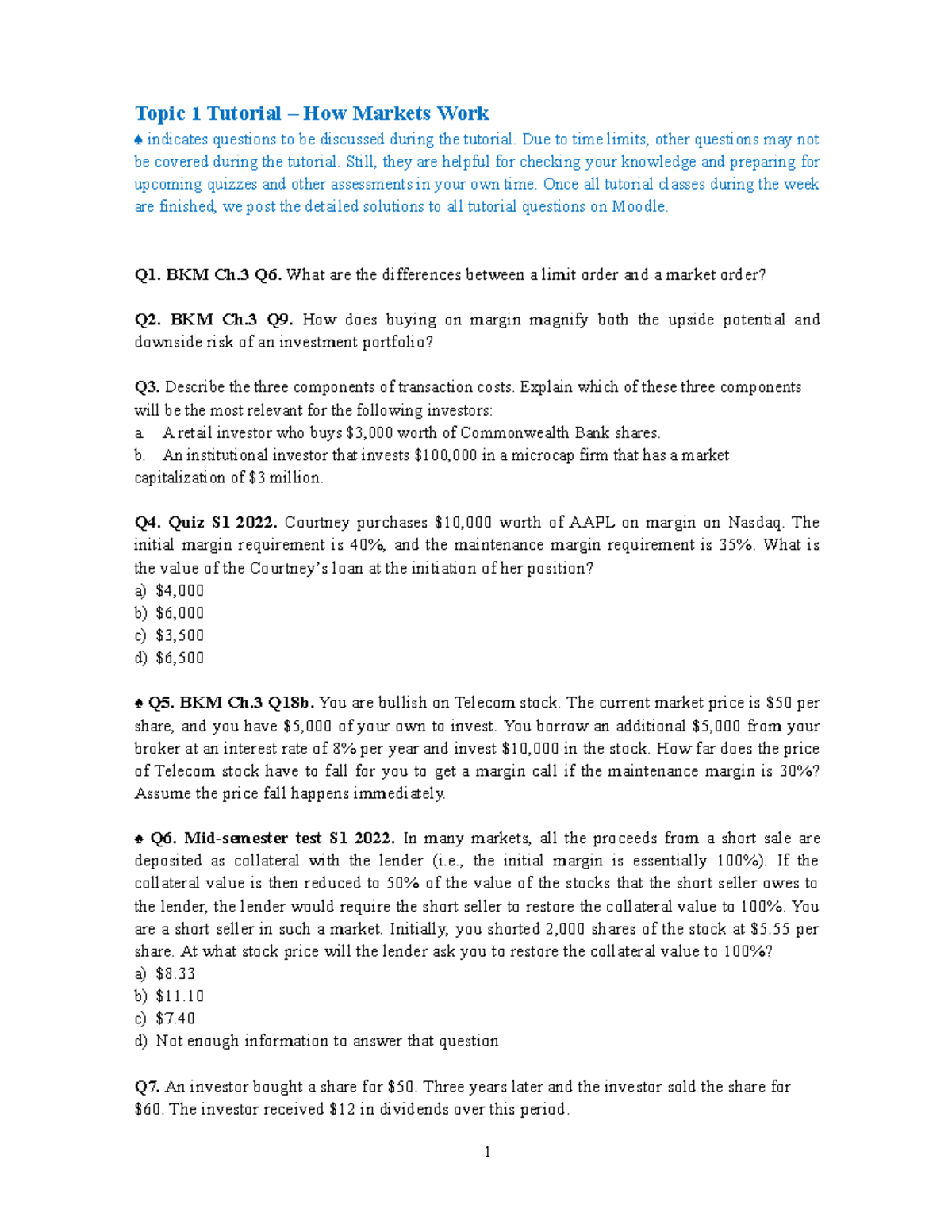 Tute 1 Qs - sasaasas - BFC3241 - Monash - Studocu