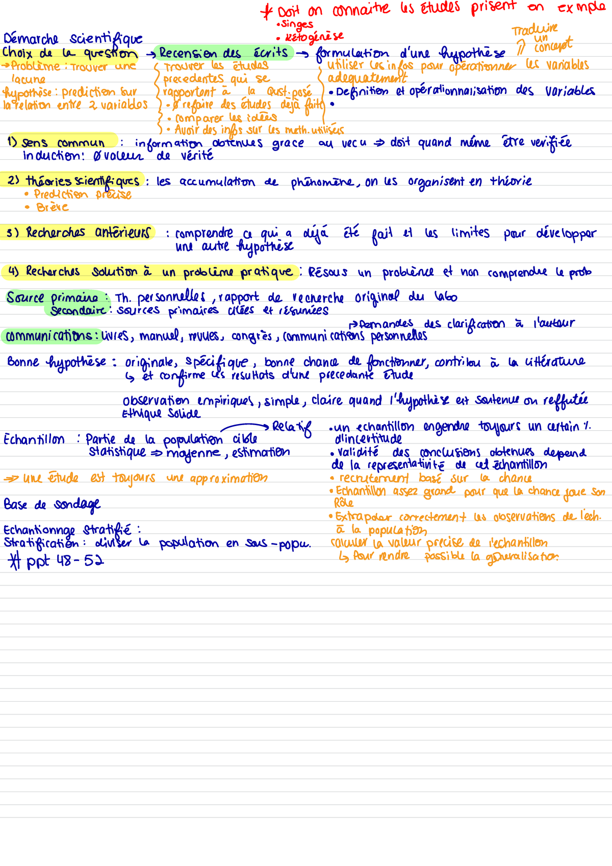 Cours 3 Methodo - Méthodologie Scientifique I – PSY Cours 3 - Module 1 ...