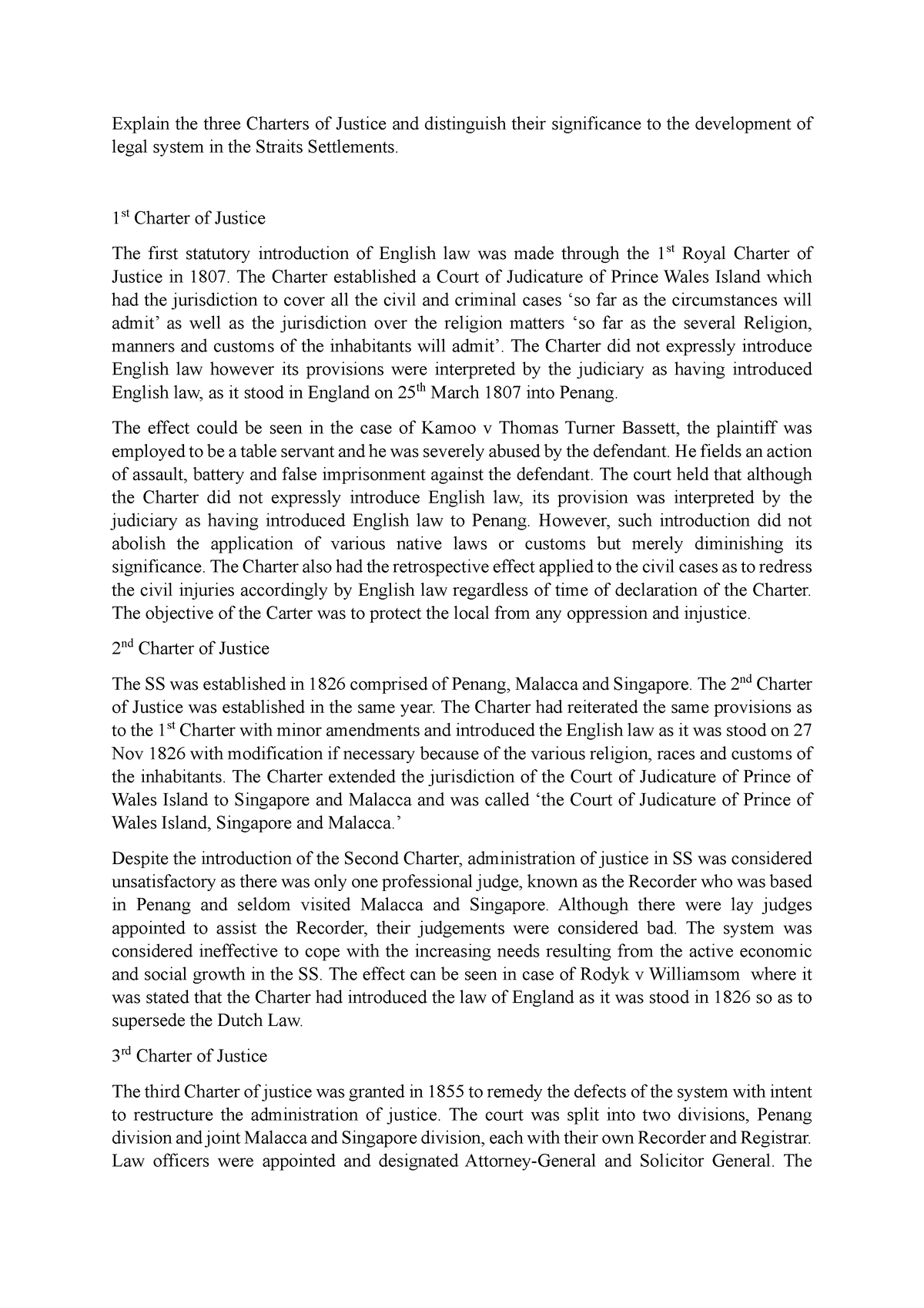 Charters Of Justice - 1 St Charter Of Justice The First Statutory 